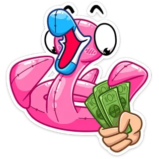 💸 money, cartoon, character, wealth, cash whatsapp sticker