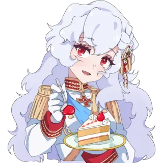 🍰 アニメ, ケーキ, イチゴ, 可愛い, ドレス, デザート telegram sticker
