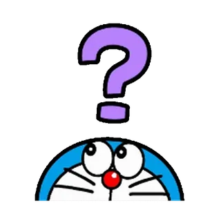 🔵 Doraemon 도라에몽, 만화, 물음표, 애니메이션, 고양이 whatsapp sticker