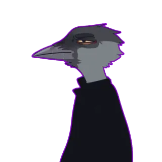 ☹️ uccello, cartone animato, adesivo, personaggio, animale, volatile telegram sticker