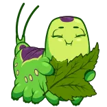 🐛 Pflanze, niedlich, Blatt, grün, Cartoon, Figur telegram sticker