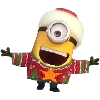 🎅 Minion minion, christmas, sweater, cartoon, holiday telegram sticker