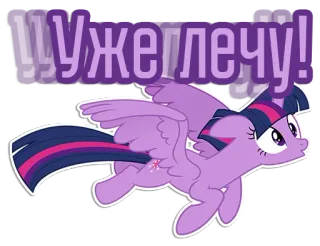 🕊 Twilight Sparkle My Little Pony УУЖЕЛЕЧУ! My Little Pony, Twilight Sparkle, Cartoon, Pony, Fliegend, Animiert telegram sticker