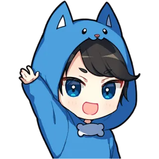 👋 Anime, Chibi, Mignon, Dessin animé, Personnage, Kawaii telegram sticker
