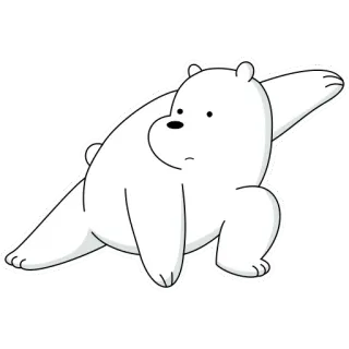 🕺 Ice Bear We Bare Bears urso, desenho animado, fofo, animal, urso polar, yoga, pose telegram sticker