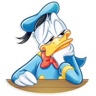 🤨 Donald Duck Pato Donald, personagem de desenho animado, Disney, triste, entediado, desenho animado, pato telegram sticker