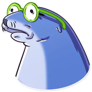 😴 dibujos animados, animal, gracioso, gafas, tonto, personaje whatsapp sticker
