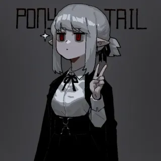 ⛓ PONY TAIL アニメ, 女の子, エルフ, ポニーテール telegram sticker