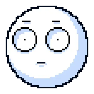 😐 emoji, expression, pixel art, face, surprised telegram sticker