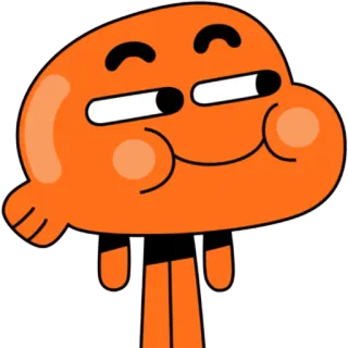 😏 Darwin Watterson The Amazing World of Gumball dessin animé, poisson, orange, personnage, animation, drôle, mignon telegram sticker