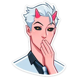 🙊 démon, cornes, animé, dessin animé, diable, lutin, emoji whatsapp sticker