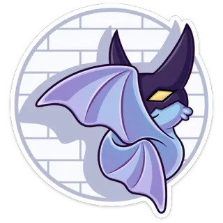 🦇 Fledermaus, Cartoon, Tier, Fliegend, Süß, Aufkleber telegram sticker