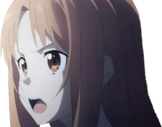 😤 Asuna Sword Art Online Anime, Fille, Expression, Asuna, Sword Art Online whatsapp sticker