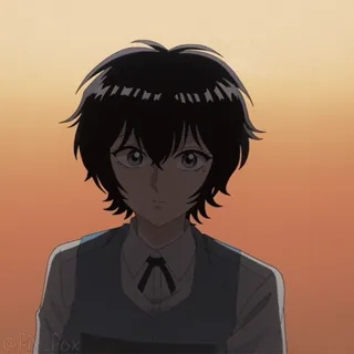 😱 动漫, 女孩, 校服, 日落, 肖像 telegram sticker