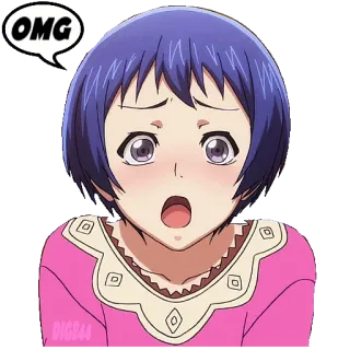 ☮️ OMG Anime, geschockt, überrascht, Reaktion, OMG, Cartoon telegram sticker