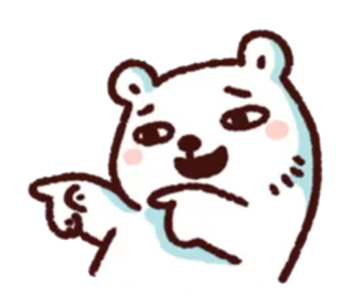 😉 urso, desenho animado, apontando, fofo, ilustração, animal, adesivo whatsapp sticker