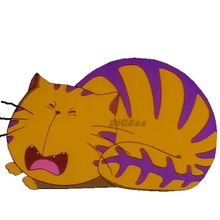 🛏 猫, 漫画, 眠い, 動物, ペット telegram sticker