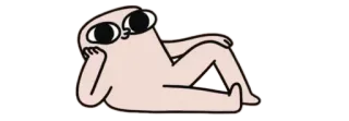 🩸 cartoon, character, simple, lying, relaxed whatsapp sticker