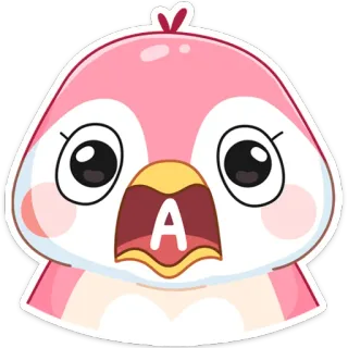😲 A bird, cartoon, cute, sticker, animal telegram sticker