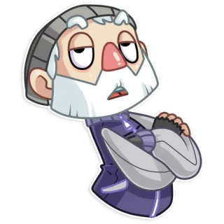 😒 adesivo, desenho animado, personagem, velho, entediado, decepcionado telegram sticker