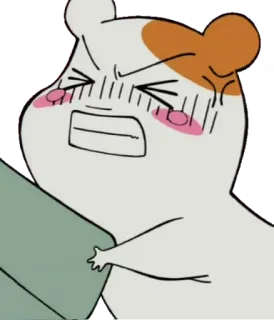 😖 Anime, Chomik, Kreskówka, Słodki, Zły, Zwierzę telegram sticker