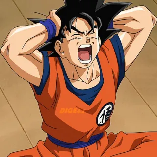 🤯 Goku Dragon Ball DIGE animé, frustration, énervé, Goku, Dragon Ball, dessin animé telegram sticker