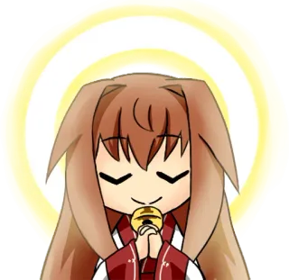 😇 Anime, Kawaii, Chibi, Mignon, Fille, Spirituel whatsapp sticker