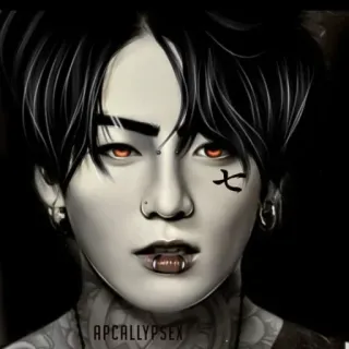 👽 APCALLYPSEX retrato, oscuro, gótico, maquillaje, piercings telegram sticker
