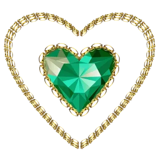 💙 heart, gem, emerald, jewelry, love, gold, chain telegram sticker