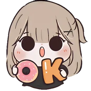 🐼 OK donat, kawaii, imut, ok, disetujui, chibi, manga telegram sticker