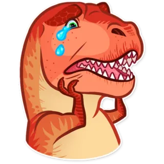😭 恐竜, ティラノサウルス, 泣く, 悲しい, 漫画, 動物 telegram sticker