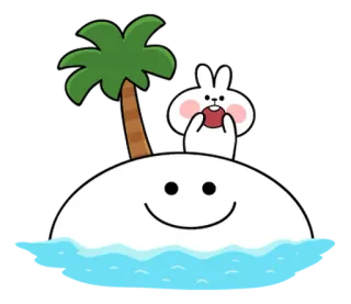 Spoiled Rabbit Summer Photo @moe_sticker_bot telegram stickers