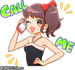 📞 CALL ME chamada, telefone, mensagem, menina, comunicação, celular telegram sticker