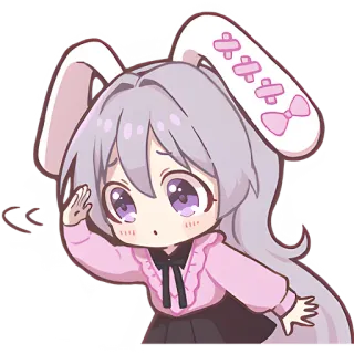 🧐 Anime, Chibi, Konijn, Schattig, Kawaii, Sticker telegram sticker