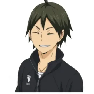 😁 Tadashi Yamaguchi Haikyuu!! Anime, Haikyuu, Tadashi Yamaguchi, Dessin animé, Sourire, Personnage telegram sticker