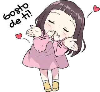 💞 Gosto de ti! Anime, Cartoon, Süß, Liebe, Kuss, Herz whatsapp sticker