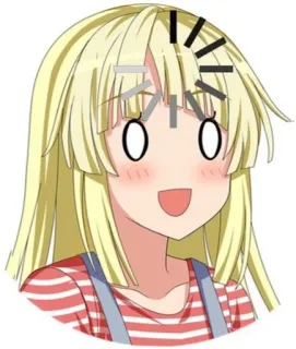 🤯 Anime, Desenho animado, Garota, Cabelo loiro, Fofa, Sorrindo telegram sticker