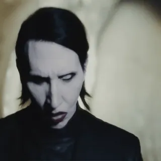 😠 Marilyn Manson Мэрилин Мэнсон, певец, готика, рок, музыка telegram sticker