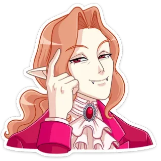 ☝️ vampire, anime, cartoon, character, fantasy telegram sticker