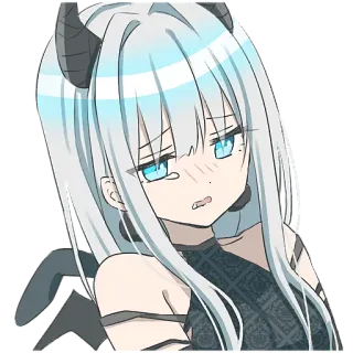 😢 Anime, Demon, Meisje, Personage, Hoorns, Vleugels telegram sticker