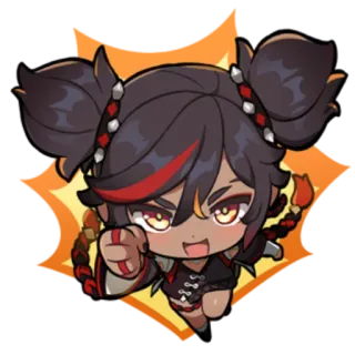 💥 Xinyan Genshin Impact Anime, Spiel, Süß, Chibi, Genshin Impact, Xinyan whatsapp sticker