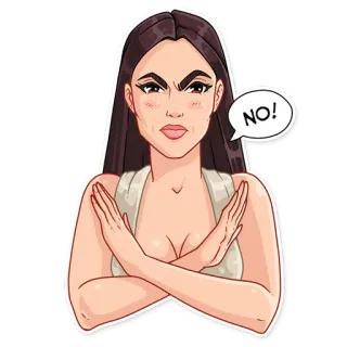 🙅 NO! não, mulher, desenho animado, braços cruzados, negação, rejeição telegram sticker
