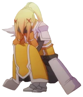 😭 Darkness Konosuba อนิเมะ, Konosuba, Darkness, เศร้า, ร้องไห้, ตัวละครหญิง telegram sticker