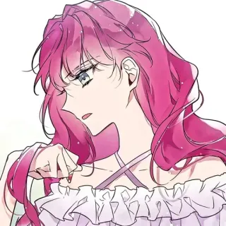 💭 anime girl, pink hair, cute, cartoon, manga, woman telegram sticker