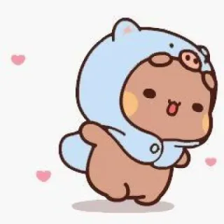 👩‍🚀 cute, kawaii, bear, pig, animal, cartoon, sticker telegram sticker