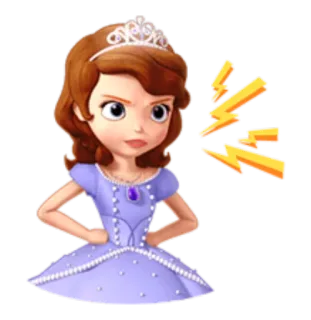 😠 Sofia the First dessin animé, princesse, disney, fille, personnage, animé telegram sticker
