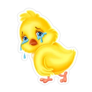 😭 цыпленок, птица, плачет, грустный, желтый, животное telegram sticker