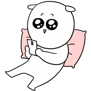 😳 cartoon, character, pillow, smartphone, cute, kawaii telegram sticker
