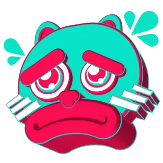 ☹ Cartoon, Traurig, Weinend, Emotional, Verweint, Besorgt telegram sticker