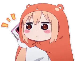 😕 Аниме, Девушка, Мультфильм, Милый, Выражение, Медведь, Худи telegram sticker